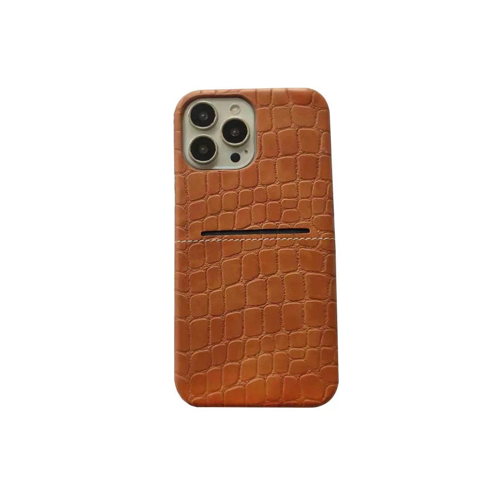 Stone Pattern Leather Card holder case for iPhone