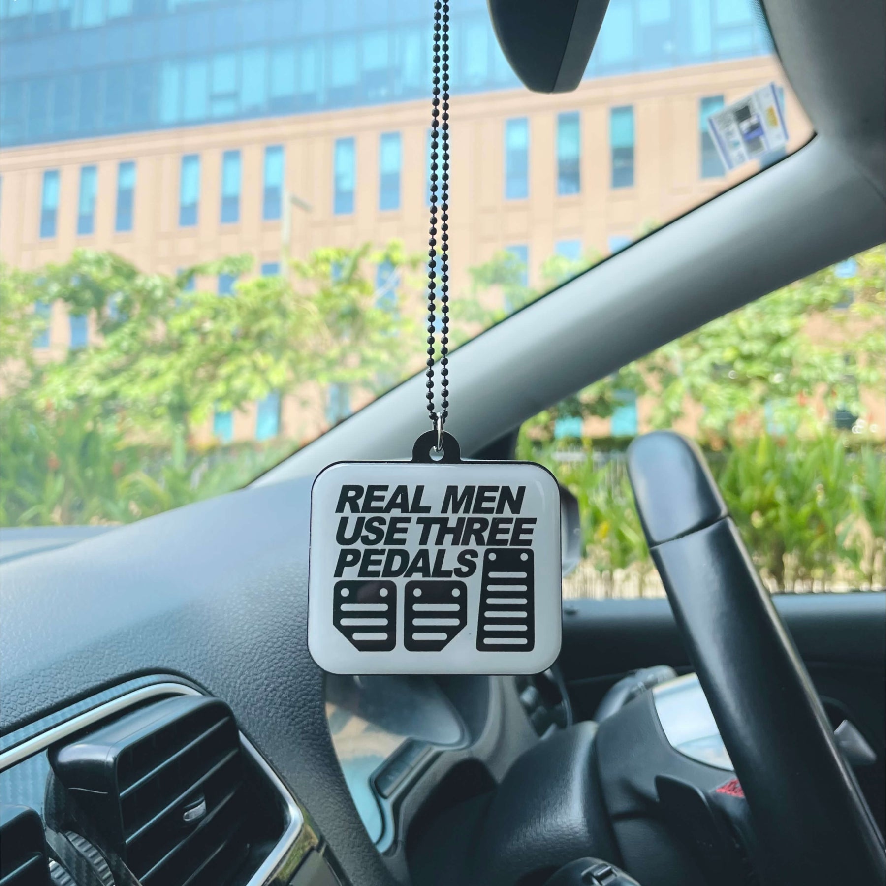 Real Men Use Pedals Car Mirror Hanging