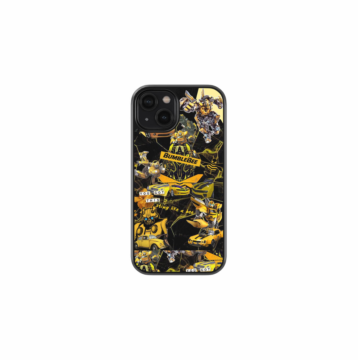 Bumblebee Collage Glass Case