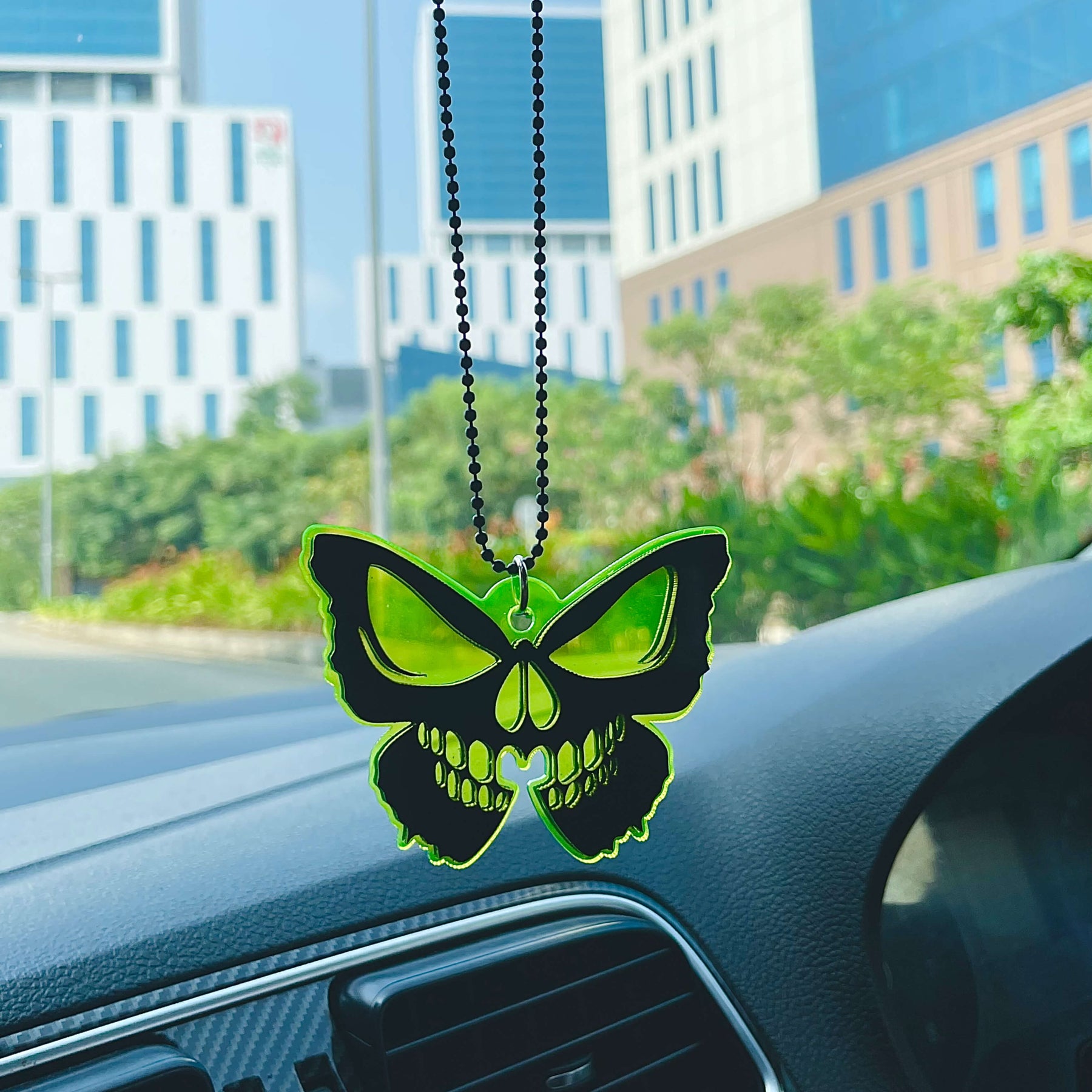 Butterfly Skull Car Mirror Hanging