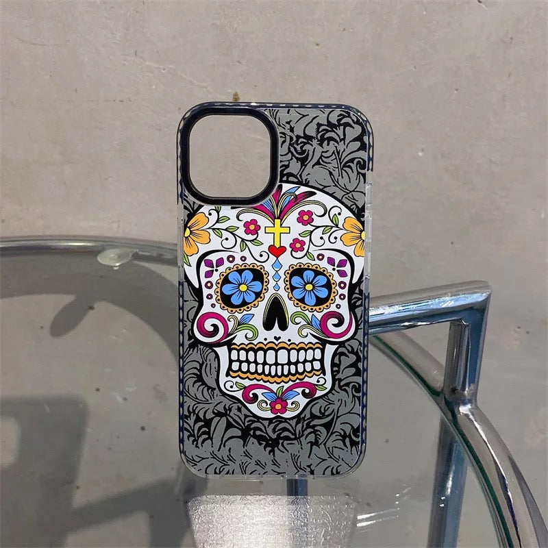 Skeleton Skull Floral case for iPhone