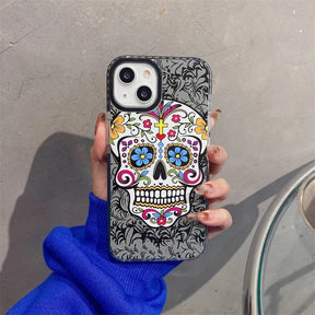 Skeleton Skull Floral case for iPhone