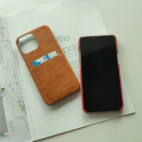 Stone Pattern Leather Card holder case for iPhone