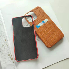 Stone Pattern Leather Card holder case for iPhone