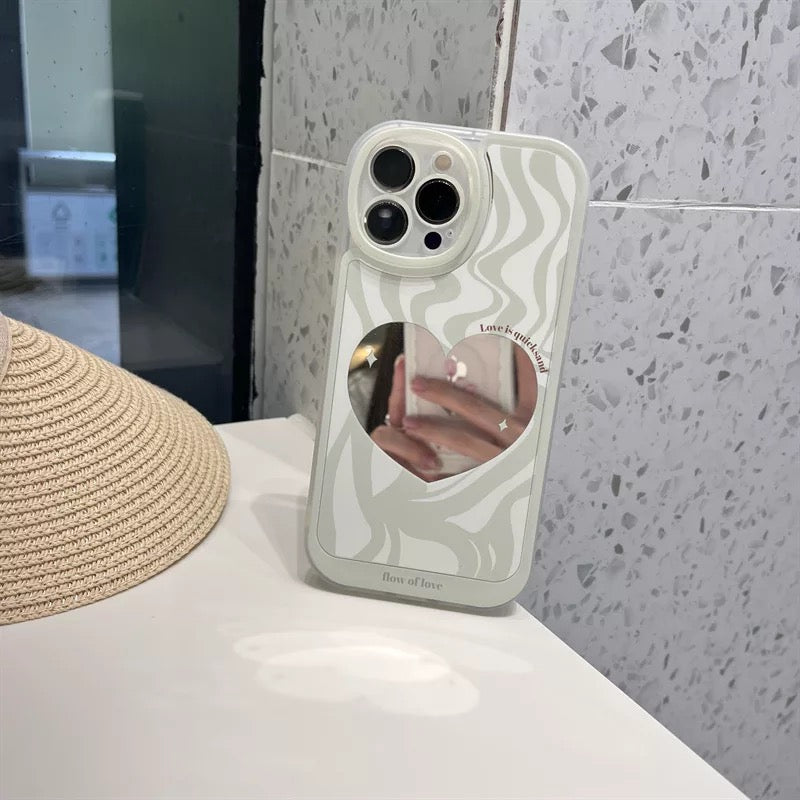 Mirror Heart Aesthetic case for iPhone